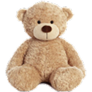 Brown teddy bear facing forward in a seated position, looking soft and cuddly.