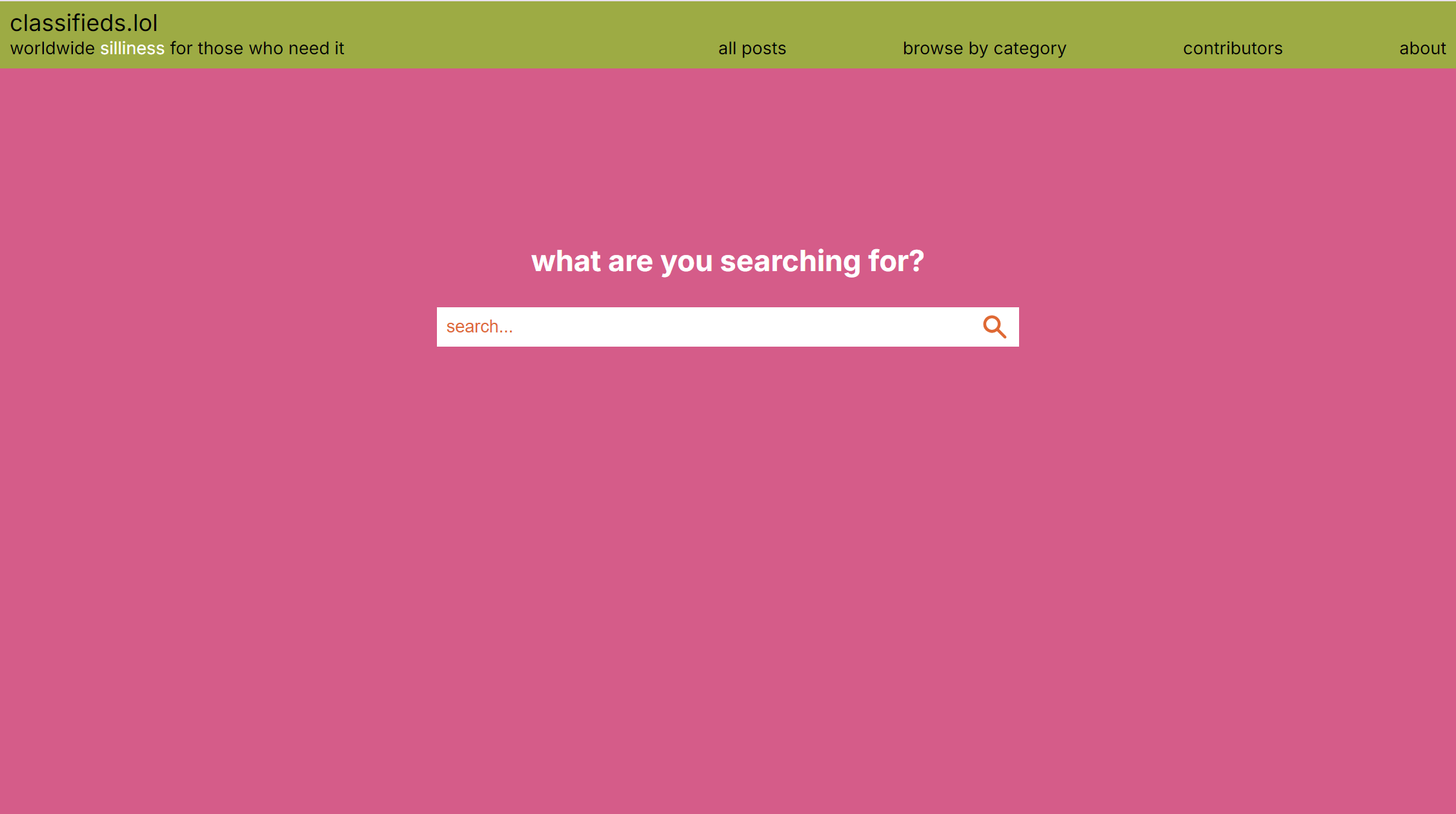 website home page