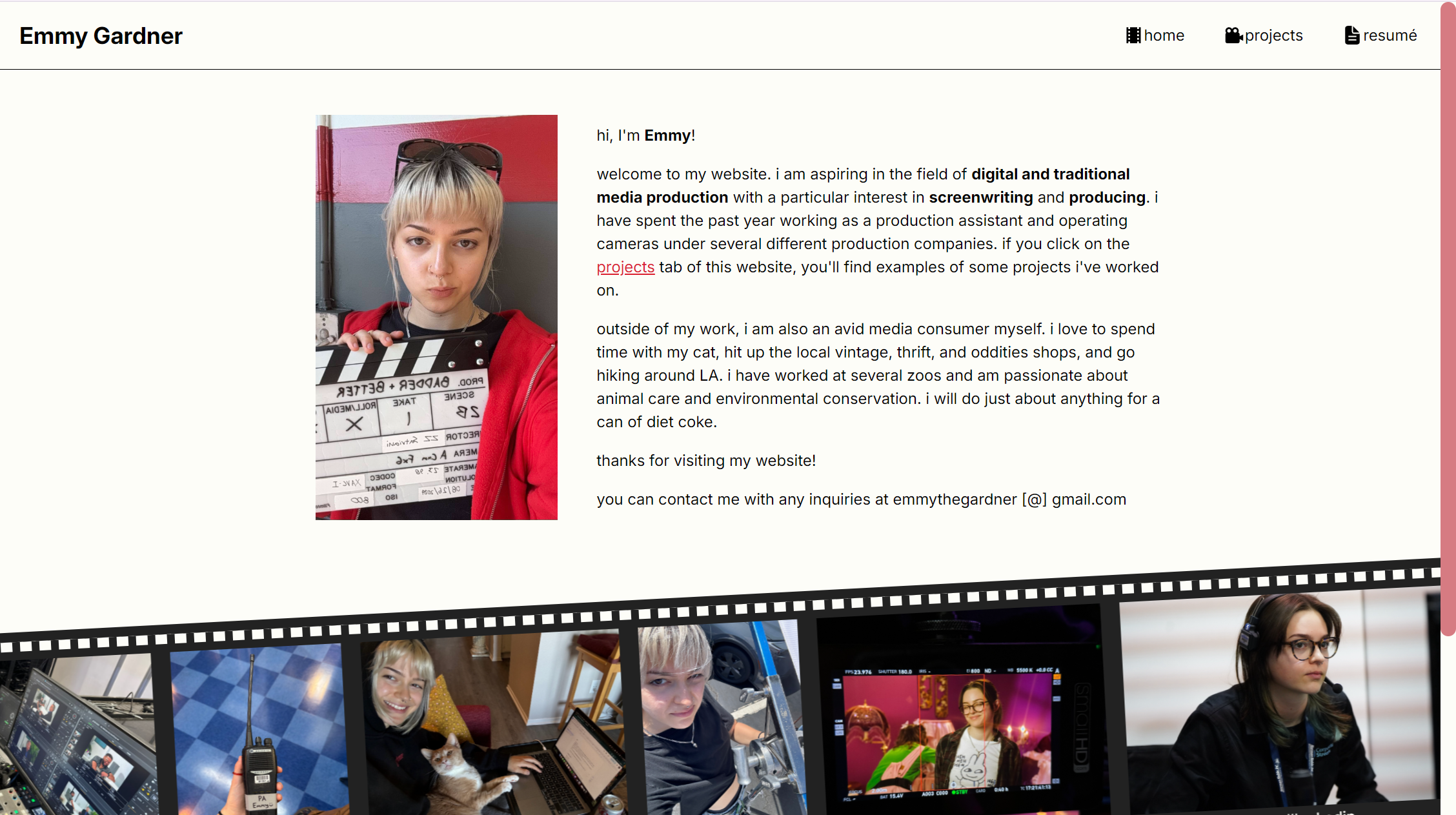website home page