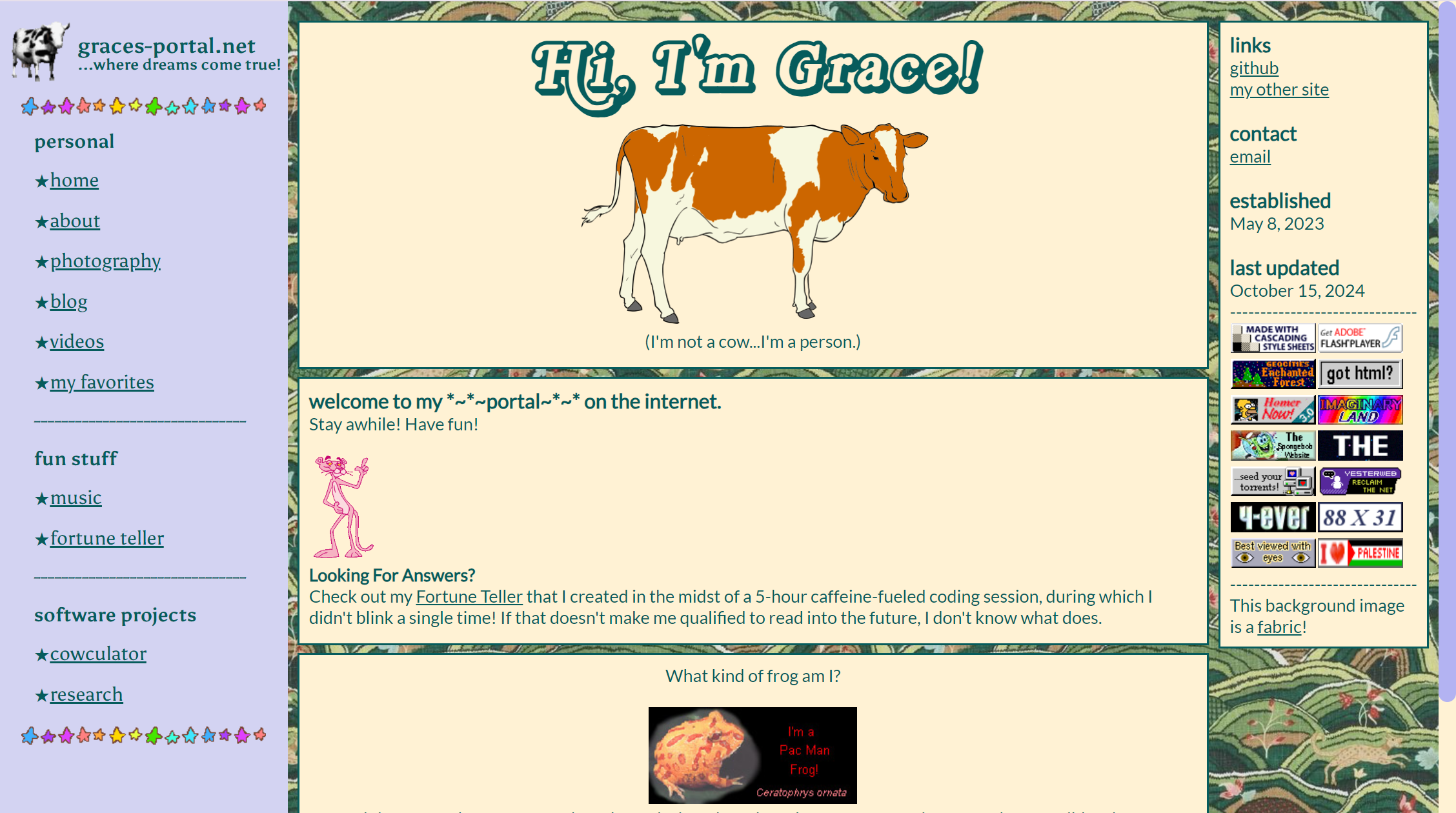 website home page